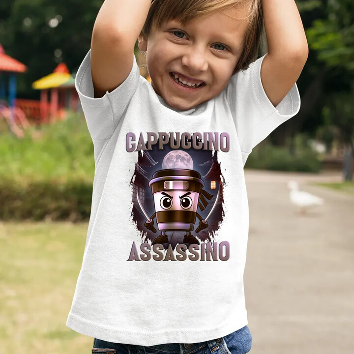 Cappuccino Assassino V2 - Italian Brainrot - dětské tričko s potiskem