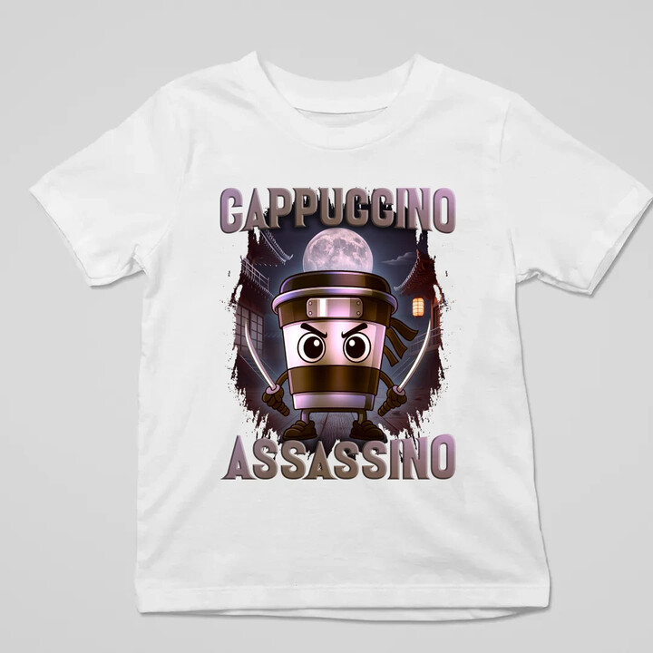 Cappuccino Assassino V2 - Italian Brainrot - dětské tričko s potiskem