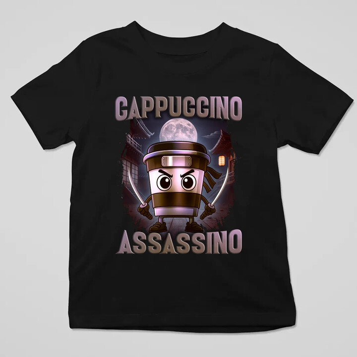 Cappuccino Assassino V2 - Italian Brainrot - dětské tričko s potiskem