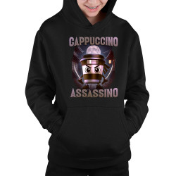 Cappuccino Assassino V2 - Italian Brainrot - dětská mikina s kapucí
