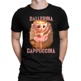 Ballerina Cappuccina V2 - Italian Brainrot - pánské tričko s potiskem