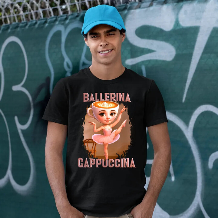 Ballerina Cappuccina V2 - Italian Brainrot - pánské tričko s potiskem