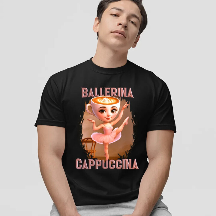Ballerina Cappuccina V2 - Italian Brainrot - pánské tričko s potiskem