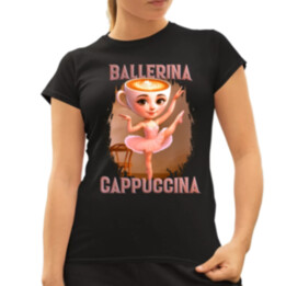 Ballerina Cappuccina V2 - Italian Brainrot  - dámské tričko s potiskem