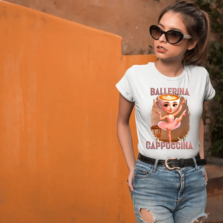 Ballerina Cappuccina V2 - Italian Brainrot  - dámské tričko s potiskem