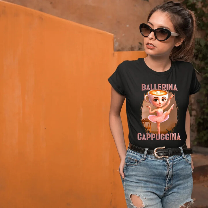 Ballerina Cappuccina V2 - Italian Brainrot  - dámské tričko s potiskem