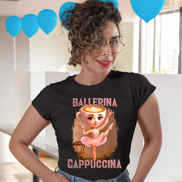 Ballerina Cappuccina V2 - Italian Brainrot  - dámské tričko s potiskem