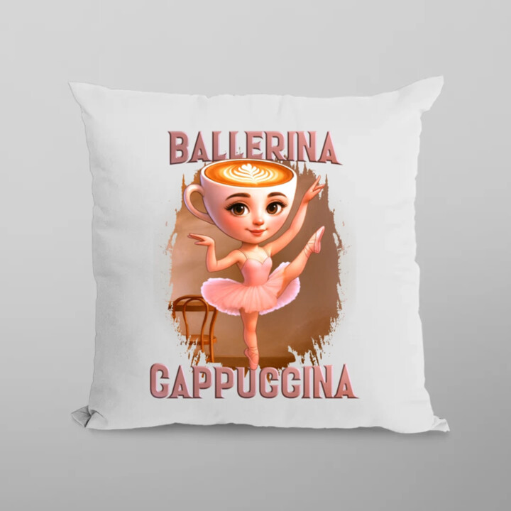 Ballerina Cappuccina V2 - Italian Brainrot - polštář s potiskem