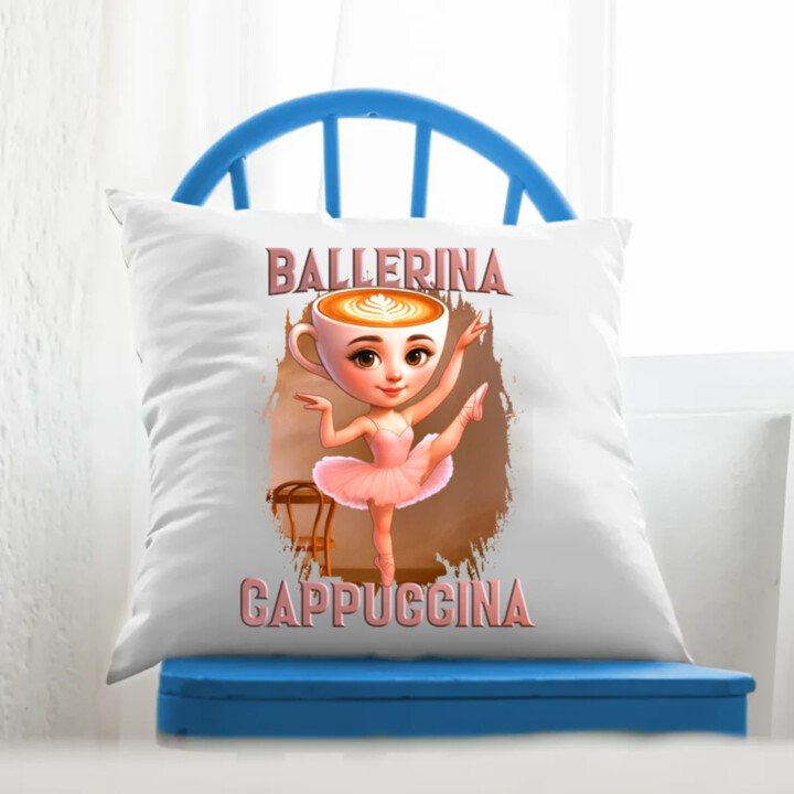 Ballerina Cappuccina V2 - Italian Brainrot - polštář s potiskem