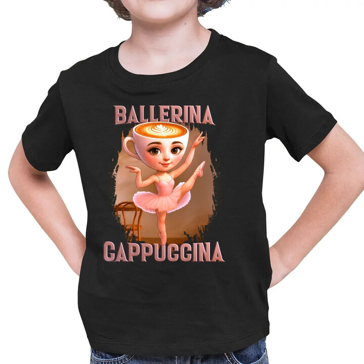 Ballerina Cappuccina V2 - Italian Brainrot - dětské tričko s potiskem
