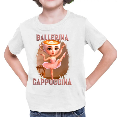 Ballerina Cappuccina V2 - Italian Brainrot - dětské tričko s potiskem