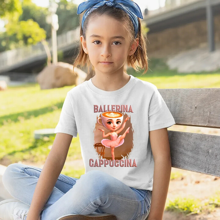 Ballerina Cappuccina V2 - Italian Brainrot - dětské tričko s potiskem