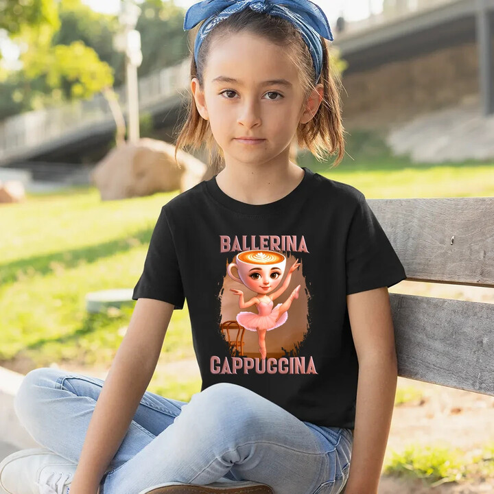 Ballerina Cappuccina V2 - Italian Brainrot - dětské tričko s potiskem