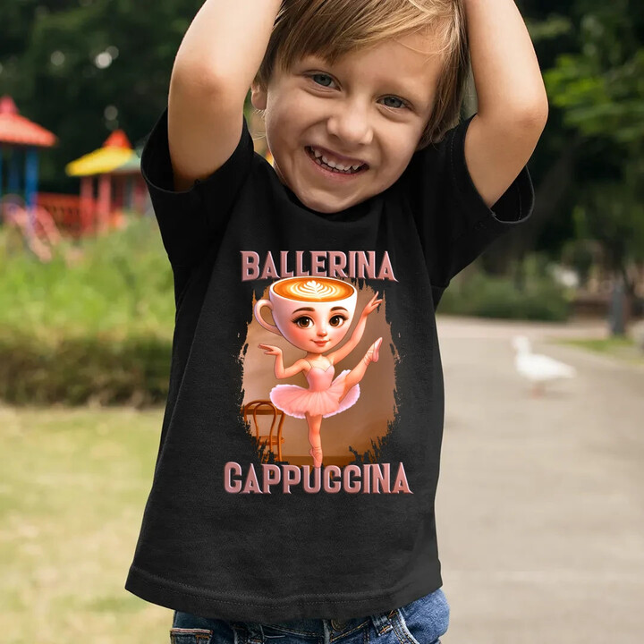 Ballerina Cappuccina V2 - Italian Brainrot - dětské tričko s potiskem