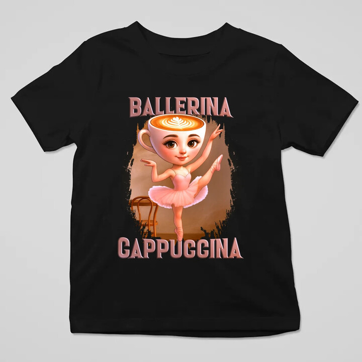 Ballerina Cappuccina V2 - Italian Brainrot - dětské tričko s potiskem