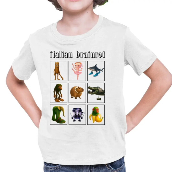Italian Brainrot V3 - dětské tričko s potiskem