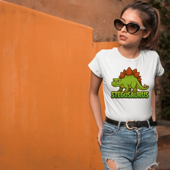 Stegosaurus - dinosauři  - dámské tričko s potiskem