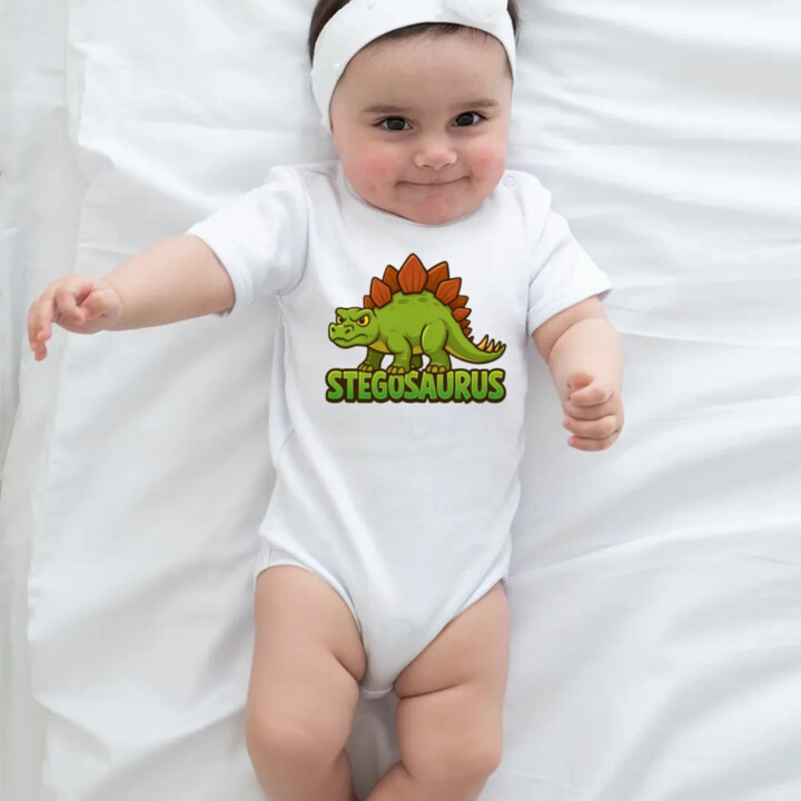 Stegosaurus - dinosauři - dětské body s potiskem