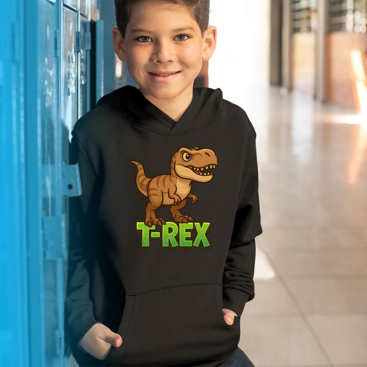 T-Rex Dinosauři - dětská mikina s kapucí