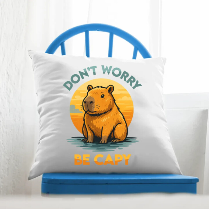 Don't worry, be capy - polštář s potiskem