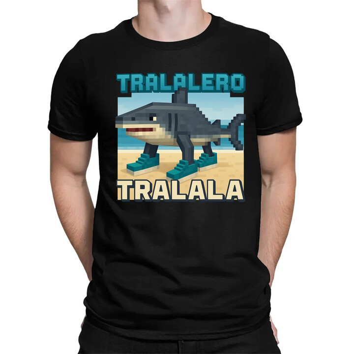 Tralalero Tralala - Italian Brainrot pro fanoušky Minecraftu - pánské tričko s potiskem