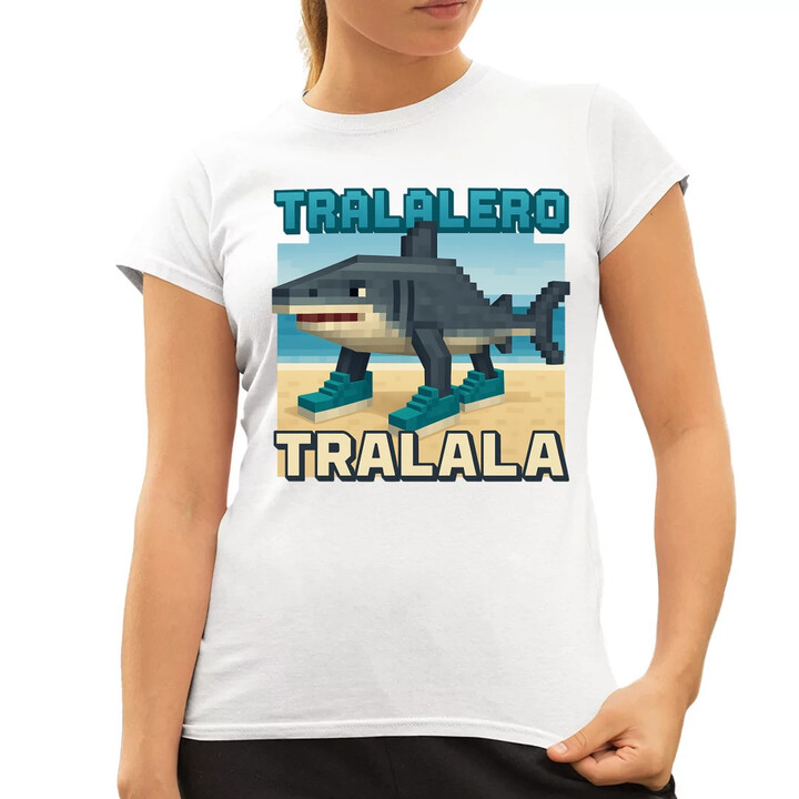 Tralalero Tralala - Italian Brainrot pro fanoušky Minecraftu  - dámské tričko s potiskem
