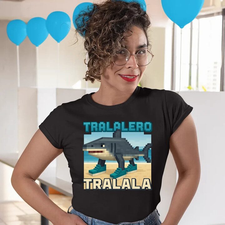 Tralalero Tralala - Italian Brainrot pro fanoušky Minecraftu  - dámské tričko s potiskem
