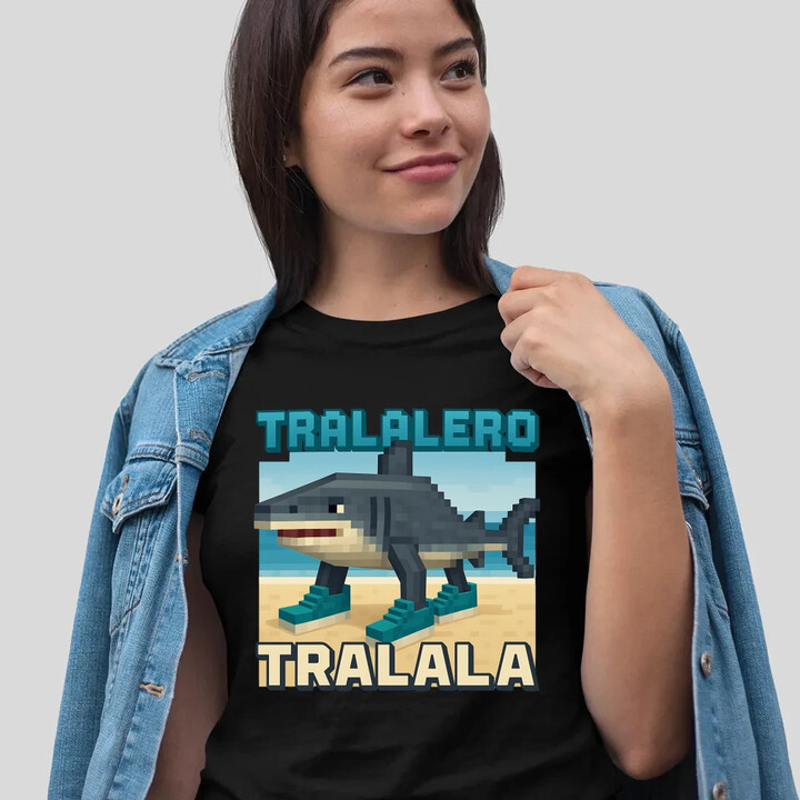 Tralalero Tralala - Italian Brainrot pro fanoušky Minecraftu  - dámské tričko s potiskem