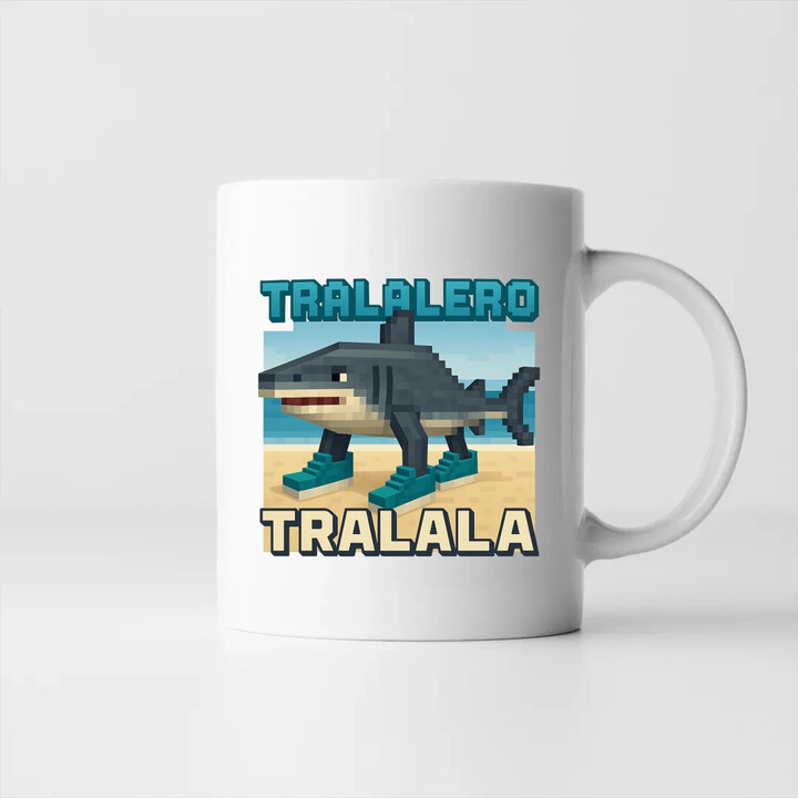 Tralalero Tralala - Italian Brainrot pro fanoušky Minecraftu - hrnek s potiskem
