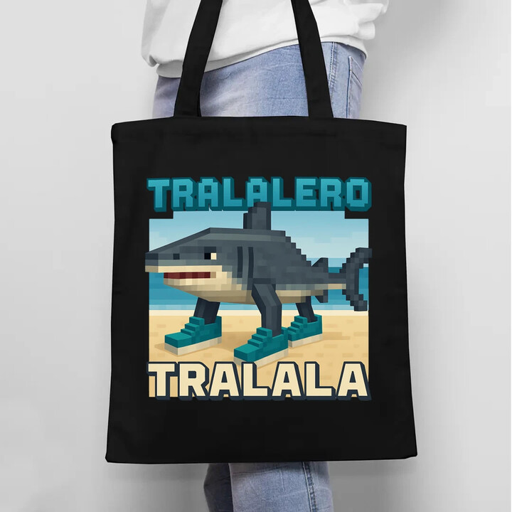 Tralalero Tralala - Italian Brainrot pro fanoušky Minecraftu - taška s potiskem