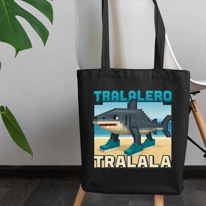 Tralalero Tralala - Italian Brainrot pro fanoušky Minecraftu - taška s potiskem
