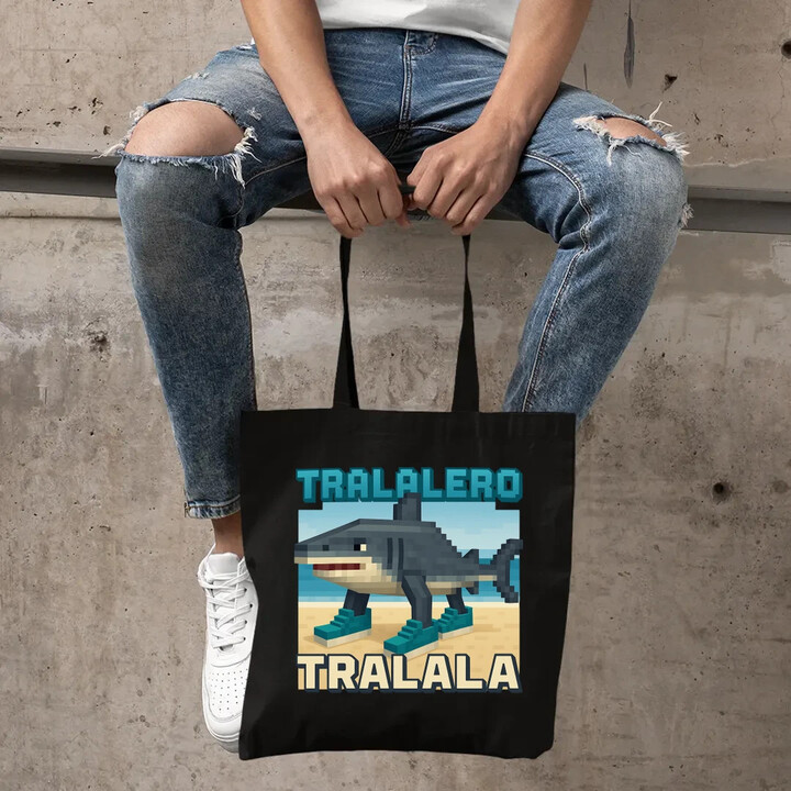 Tralalero Tralala - Italian Brainrot pro fanoušky Minecraftu - taška s potiskem