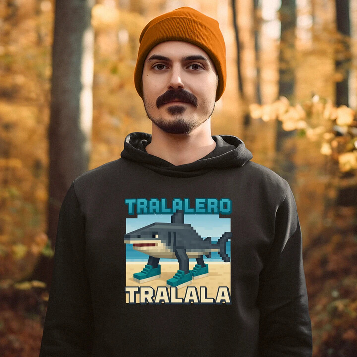 Tralalero Tralala - Italian Brainrot pro fanoušky Minecraftu - pánská mikina s potiskem