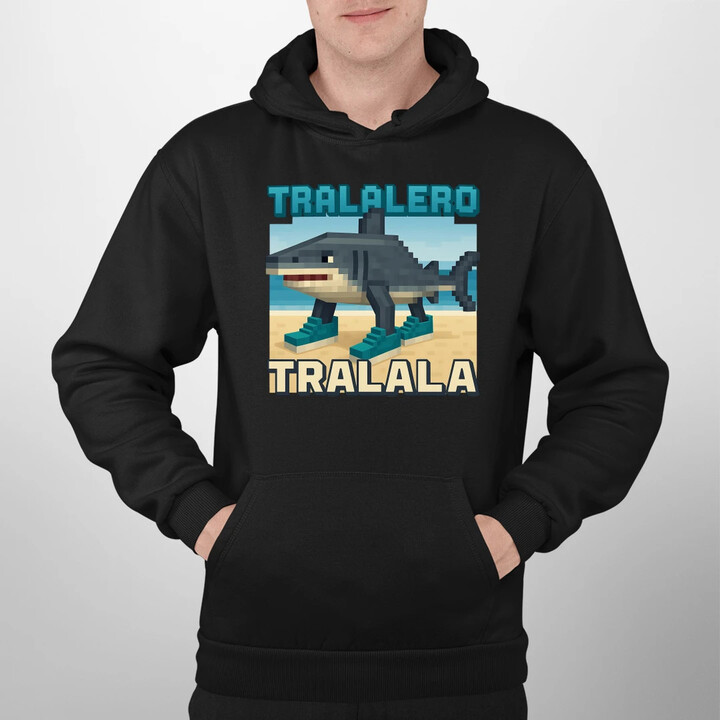 Tralalero Tralala - Italian Brainrot pro fanoušky Minecraftu - pánská mikina s potiskem