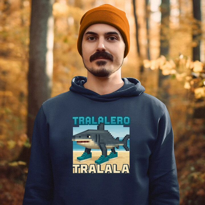 Tralalero Tralala - Italian Brainrot pro fanoušky Minecraftu - pánská mikina s potiskem