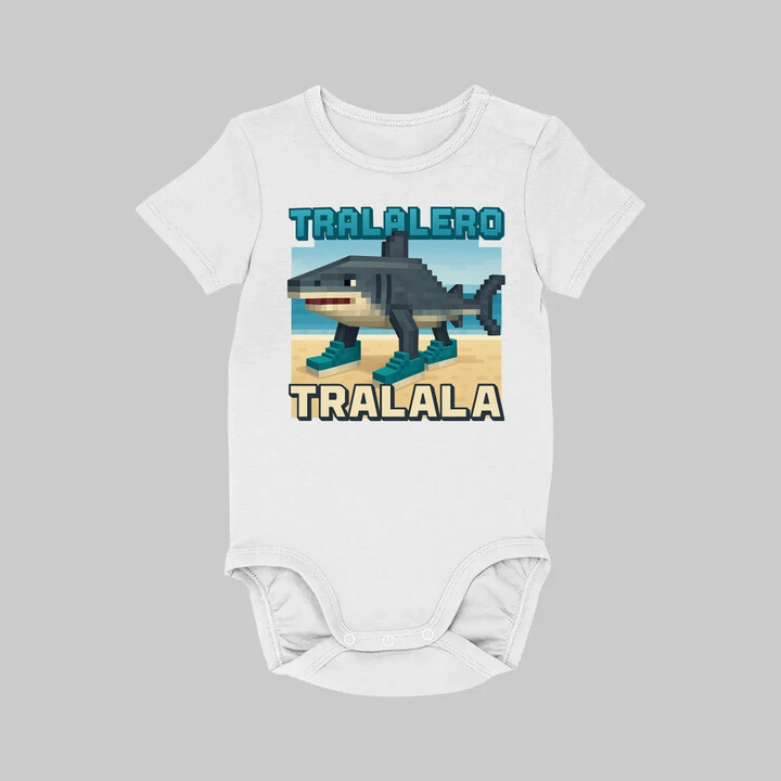 Tralalero Tralala - Italian Brainrot pro fanoušky Minecraftu - dětské body s potiskem