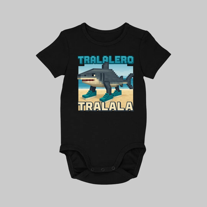 Tralalero Tralala - Italian Brainrot pro fanoušky Minecraftu - dětské body s potiskem