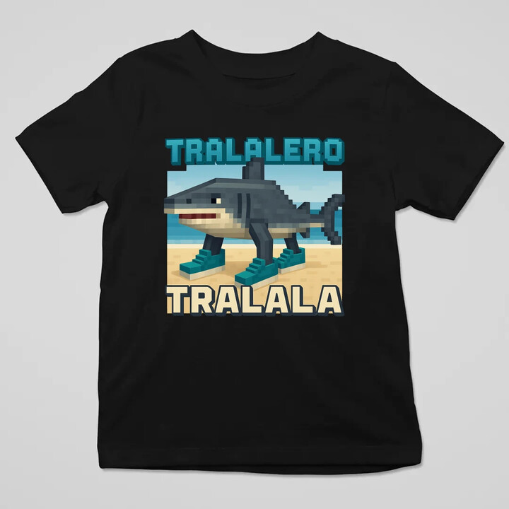 Tralalero Tralala - Italian Brainrot pro fanoušky Minecraftu - dětské tričko s potiskem