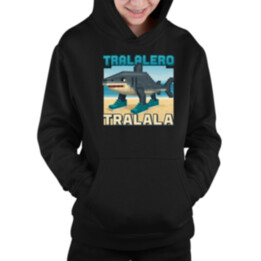 Tralalero Tralala - Italian Brainrot pro fanoušky Minecraftu - dětská mikina s kapucí