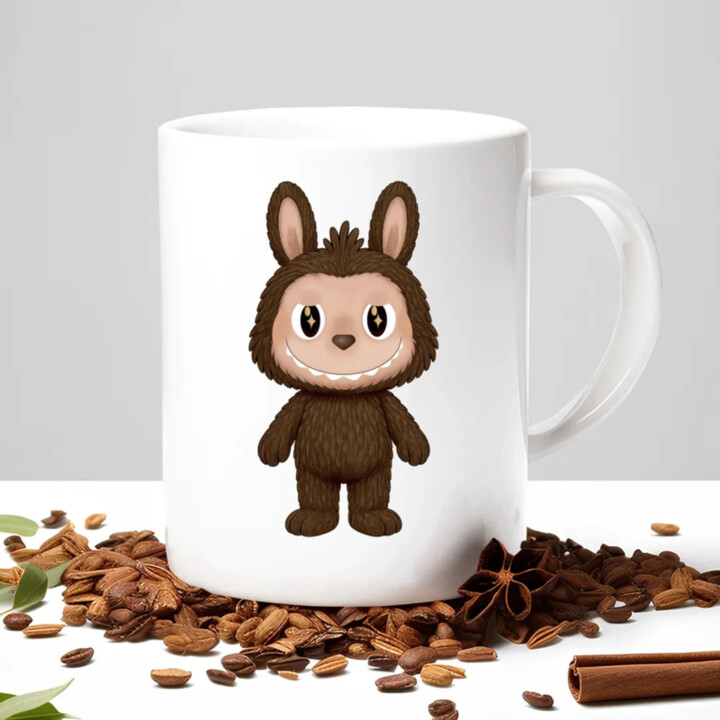 Plyšový Maskot Bubu - hrnek s potiskem pro fanoušky Labubu