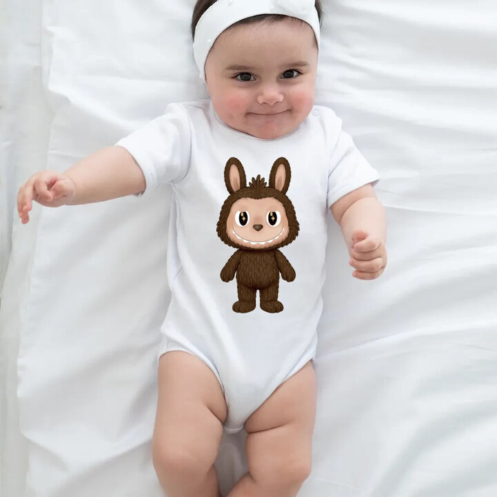 Plyšový Maskot Bubu - dětské body s potiskem pro fanoušky Labubu