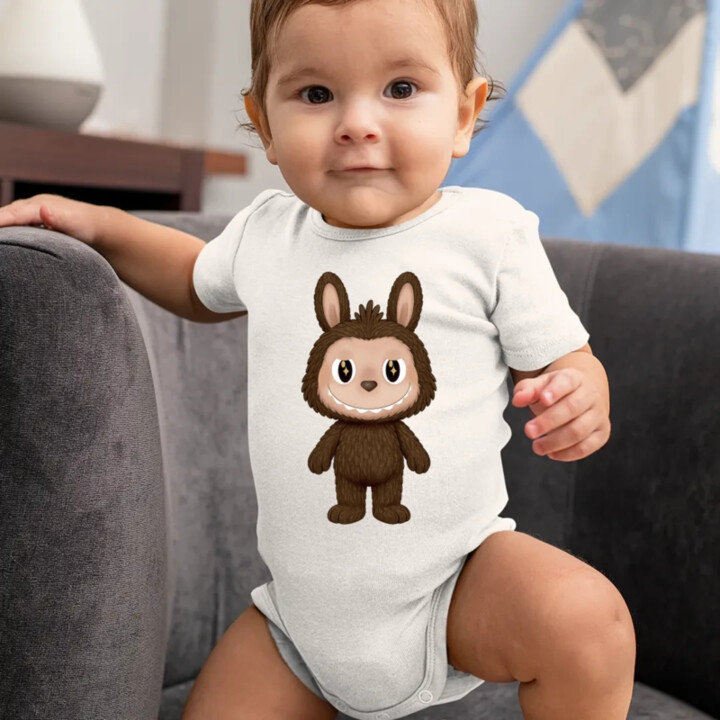 Plyšový Maskot Bubu - dětské body s potiskem pro fanoušky Labubu