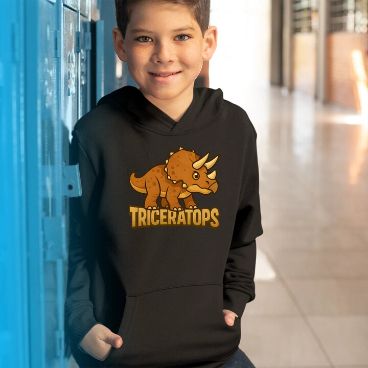Triceratops Dinosauři - dětská mikina s kapucí