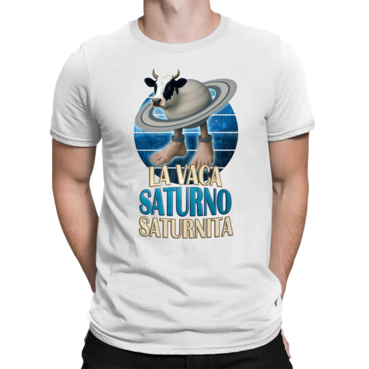 La Vaca Saturno Saturnita - Italian brainrot - kráva Saturn - pánské tričko s potiskem