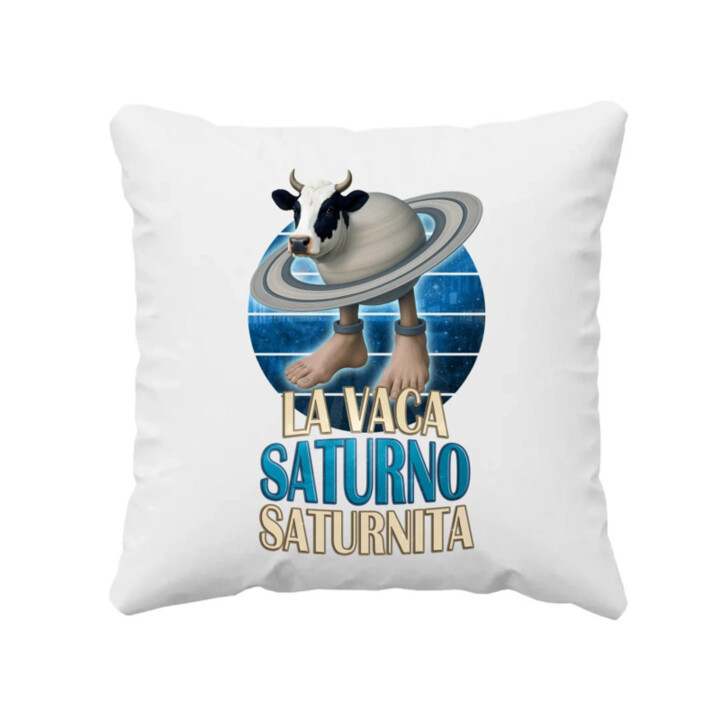 La Vaca Saturno Saturnita - Italian brainrot - kráva Saturn - polštář s potiskem