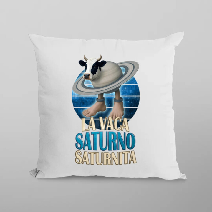 La Vaca Saturno Saturnita - Italian brainrot - kráva Saturn - polštář s potiskem