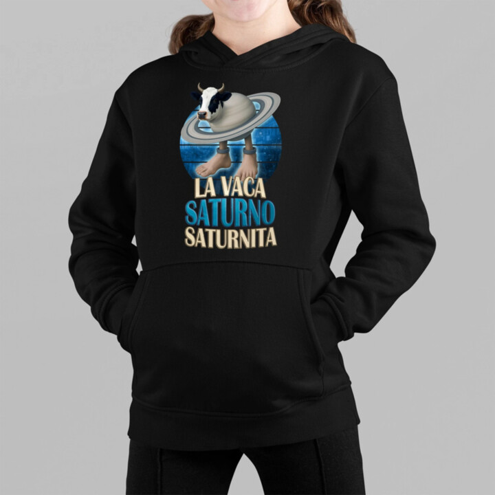 La Vaca Saturno Saturnita - Italian brainrot - kráva Saturn - dětská mikina s kapucí