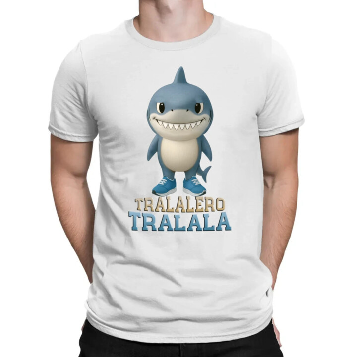 Tralalero Tralala Baby Bubu - Italian Brainrot - žralok v botách - pánské tričko s potiskem