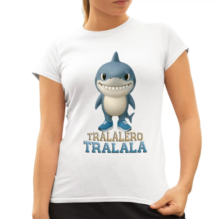 Tralalero Tralala Baby Bubu - Italian Brainrot - žralok v botách  - dámské tričko s potiskem