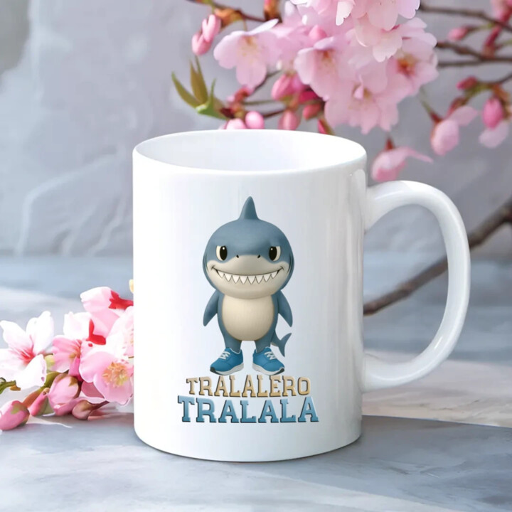 Tralalero Tralala Baby Bubu - Italian Brainrot - žralok v botách - hrnek s potiskem